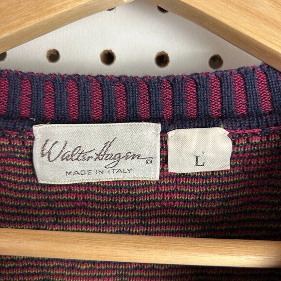 Walter Hagen Italian Made Knit Sweater Men's Medium Multicolor Coogi STYLE Italy - Picture 5 of 6